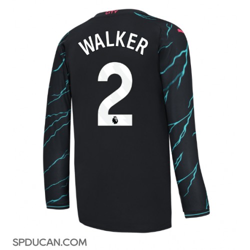 Muški Nogometni Dres Manchester City Kyle Walker #2 Rezervni 2023-24 Dugi Rukav